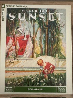 New York Puzzle Company | Sunset "Picking Daisies" 1000 piece